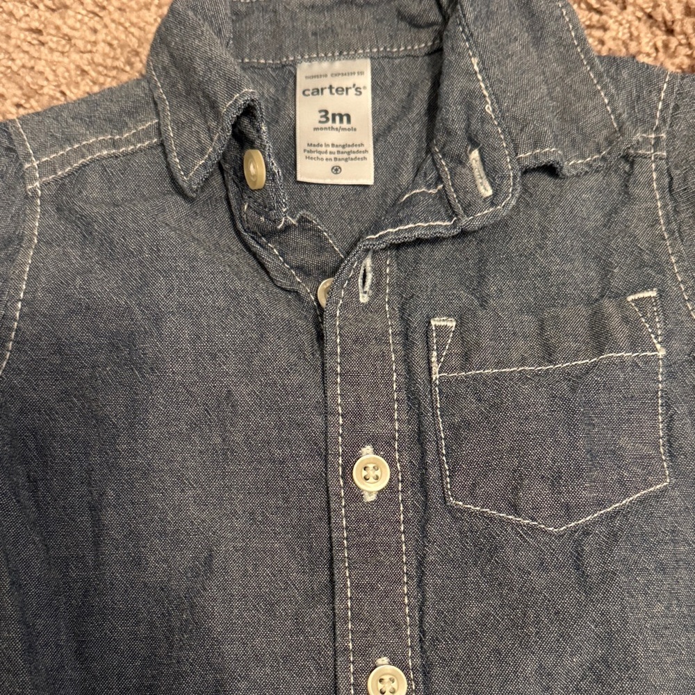 Carter's Classic Blue Button-Down Shirt - Picture 4 of 5